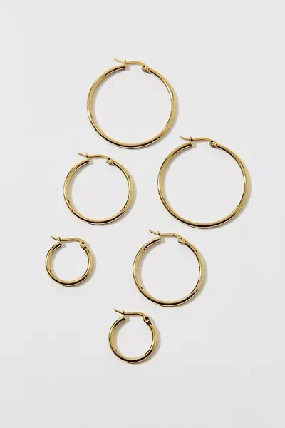 Waterproof Thin Hoop Earring Set
