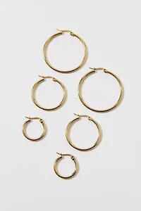 Waterproof Thin Hoop Earring Set