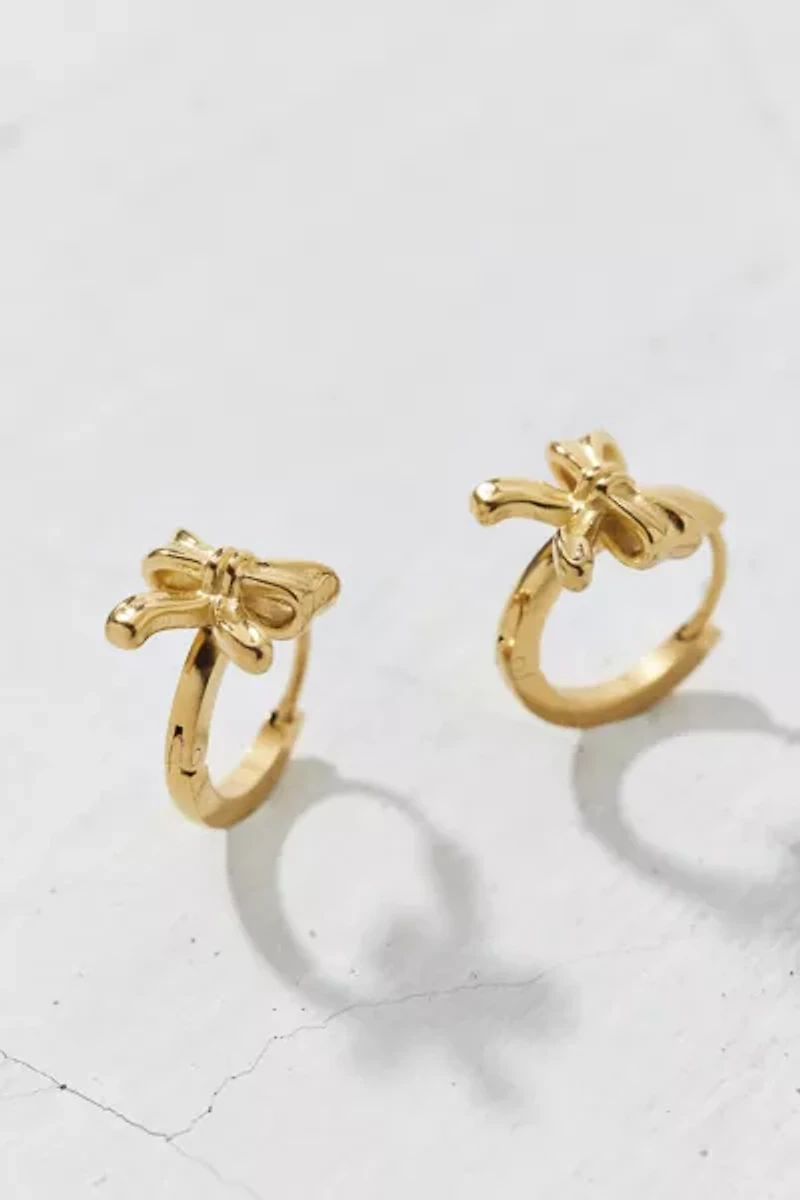 Waterproof Bow Huggie Hoop Earring