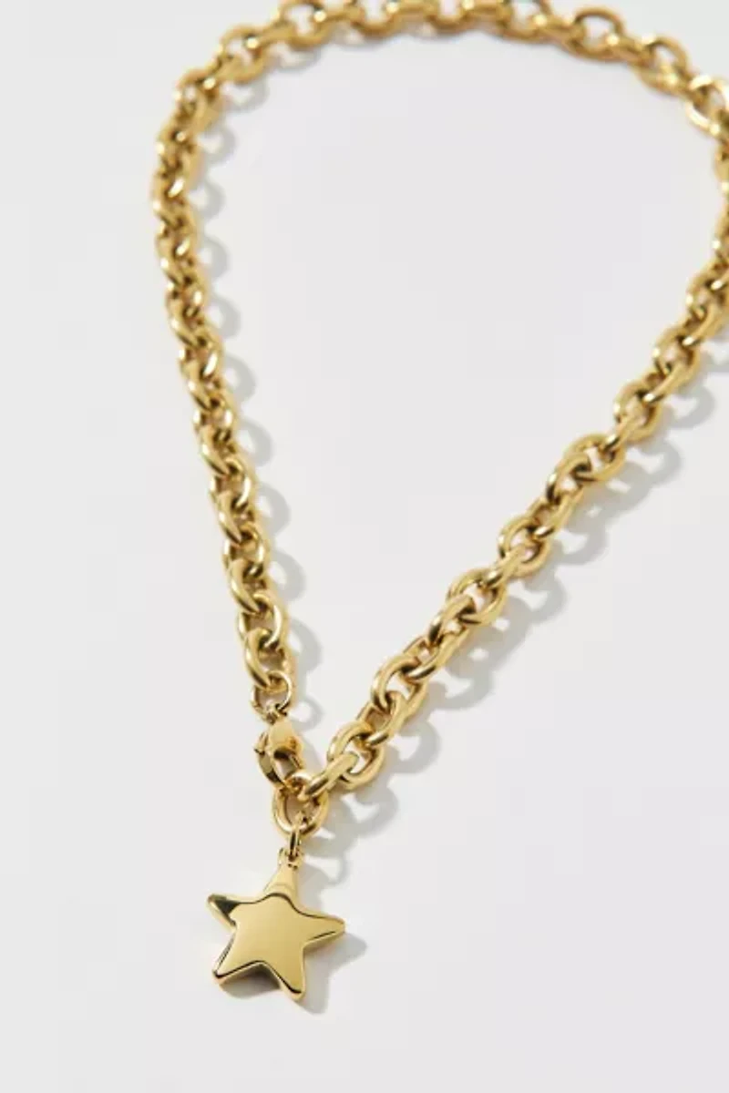 Waterproof Puffy Star Charm Necklace