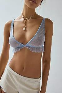 Only Hearts Sheer Swiss Dot Mesh Ruffle Bralette