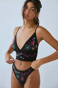 Only Hearts Love Me Tender Embroidered Mesh Cropped Cami