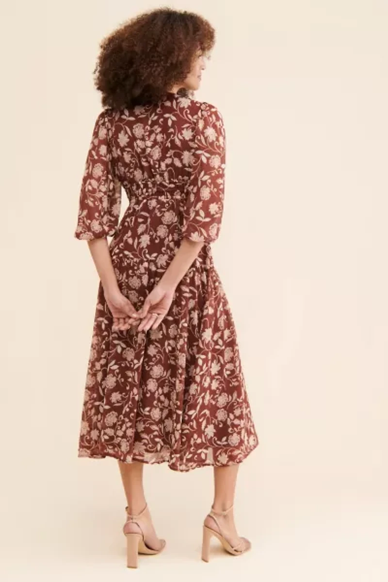MinkPink Wren Floral Midi Dress