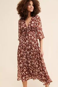 MinkPink Wren Floral Midi Dress