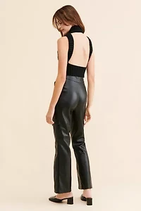 Native Youth Ian Vegan Leather Kick Flare Pants