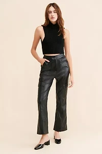 Native Youth Ian Vegan Leather Kick Flare Pants