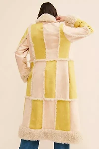 UO Amelia Faux Fur Trim Overcoat