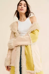 UO Amelia Faux Fur Trim Overcoat