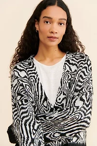 The Ragged Priest Mono Marble Knit Cardigan