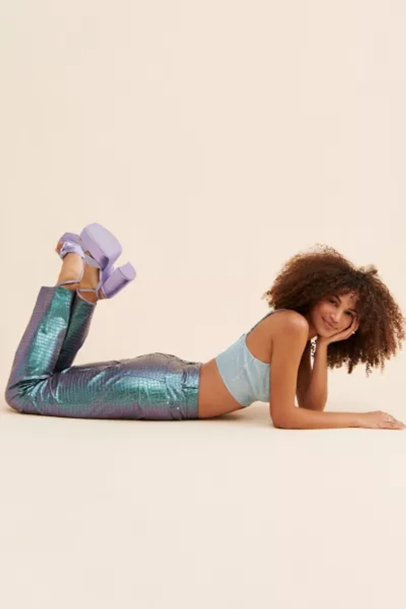 AFRM Heston Vegan Croc Leather Pants