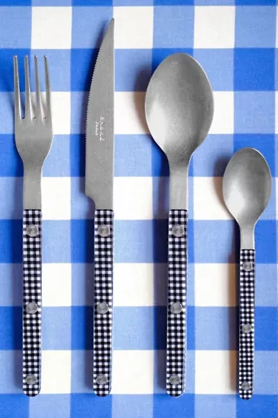 Sabre 4 Piece Bistrot Gingham Flatware Set