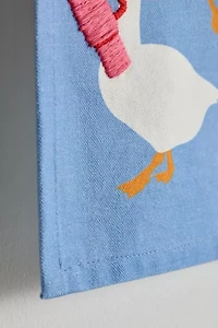 Cheeky Goose Embroidered Flag Tapestry