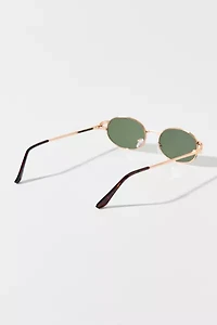 Emery Tortoise Metal Oval Sunglasses