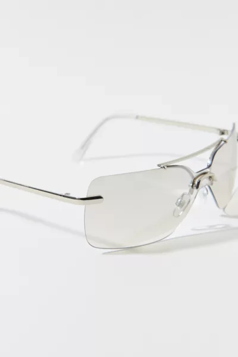 Kyra Rimless Metal Aviator Sunglasses