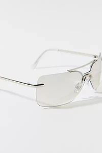 Kyra Rimless Metal Aviator Sunglasses