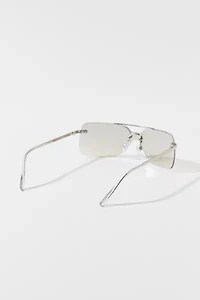 Kyra Rimless Metal Aviator Sunglasses