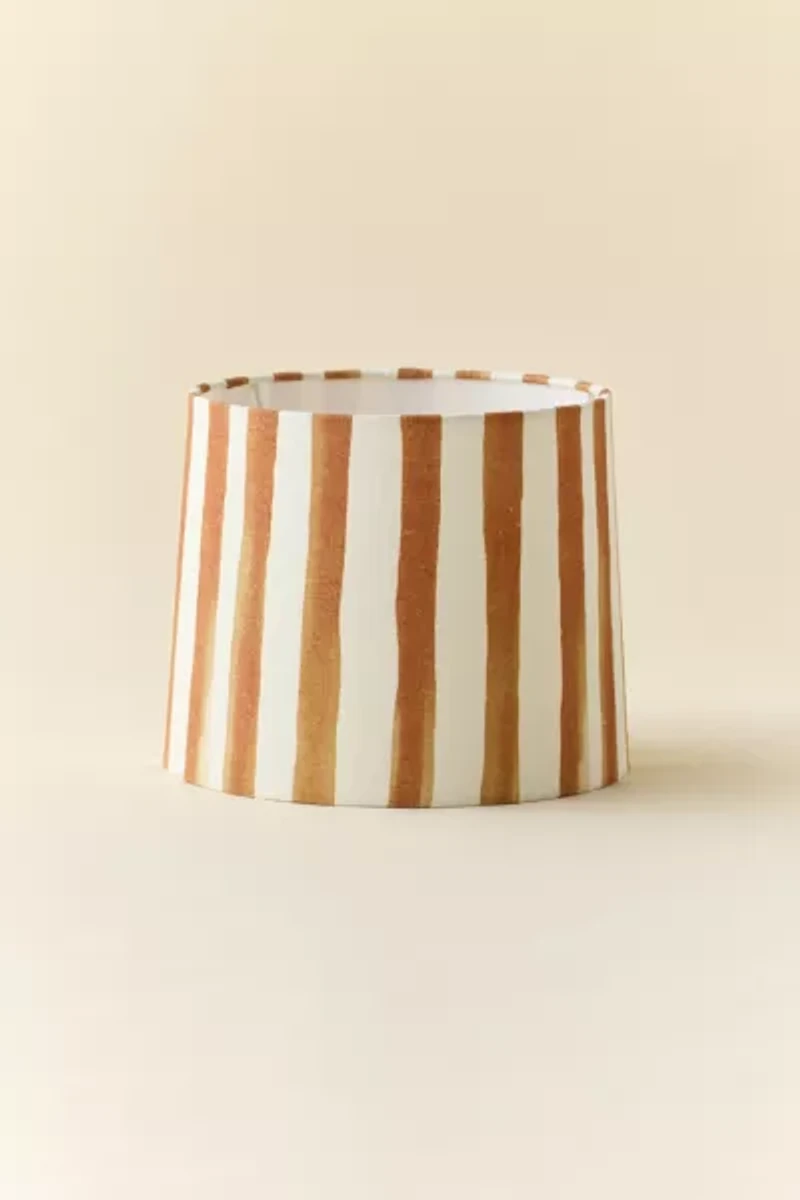 Watercolor Striped Woven Drum Lamp Shade
