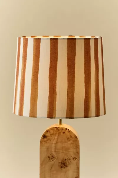 Watercolor Striped Woven Drum Lamp Shade