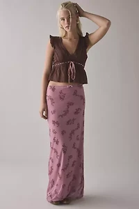 Kimchi Blue Ava Flutter Sleeve Tie-Front Babydoll Top