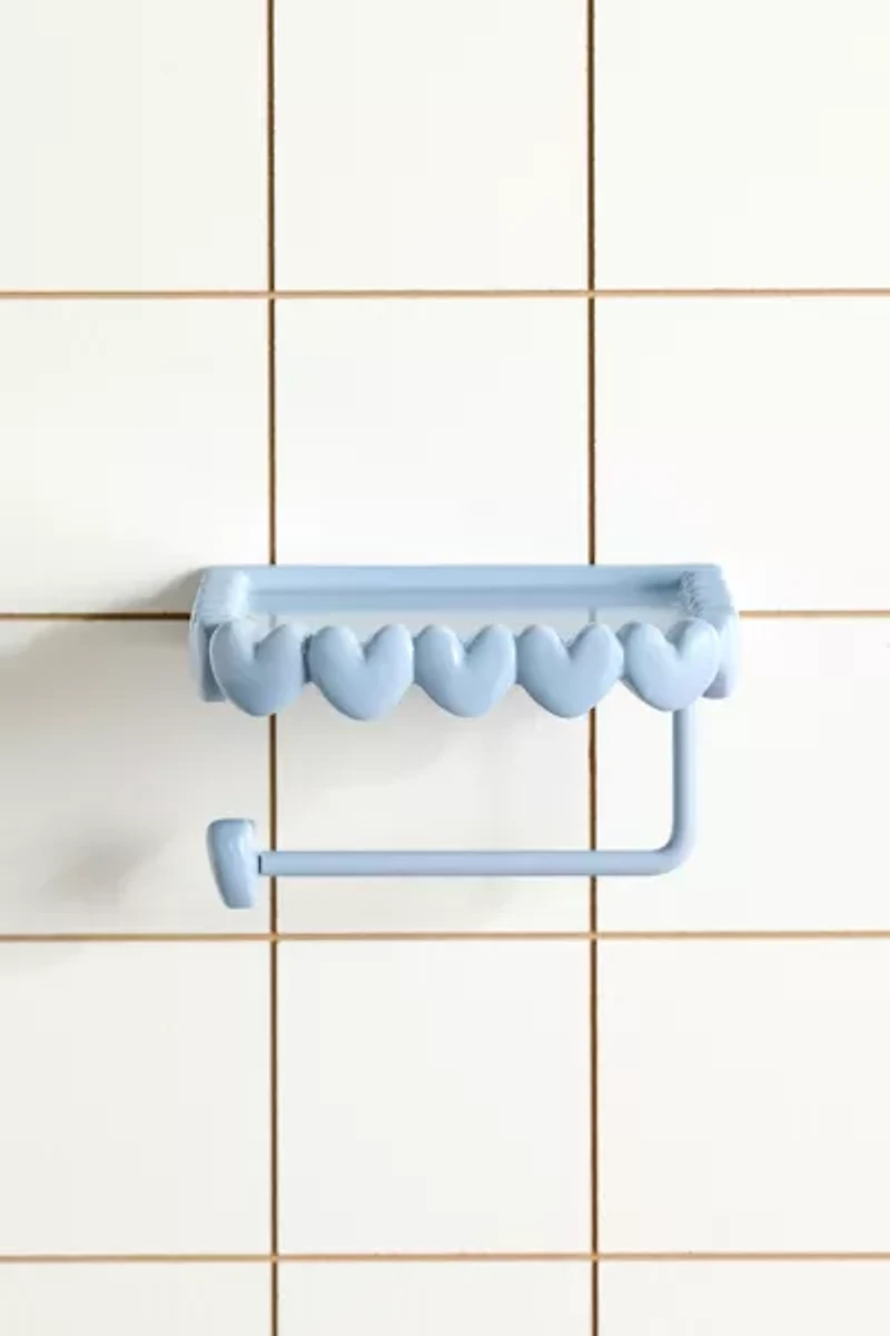 Eloise Heart Trim Toilet Paper Holder & Storage Shelf