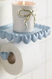 Eloise Heart Trim Toilet Paper Holder & Storage Shelf