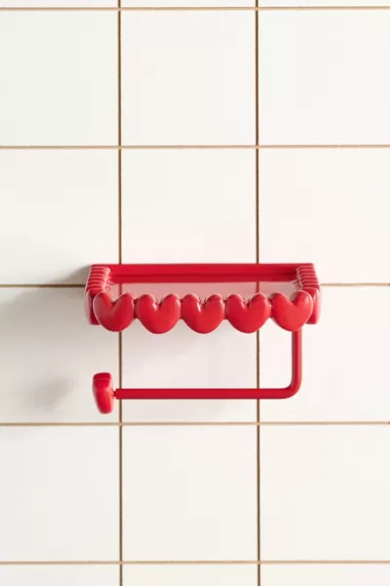 Eloise Heart Trim Toilet Paper Holder & Storage Shelf