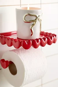 Eloise Heart Trim Toilet Paper Holder & Storage Shelf