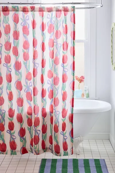 Kristin Tulip Patterned Shower Curtain