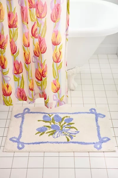 Tulip Bunch Plush Tufted Bath Mat