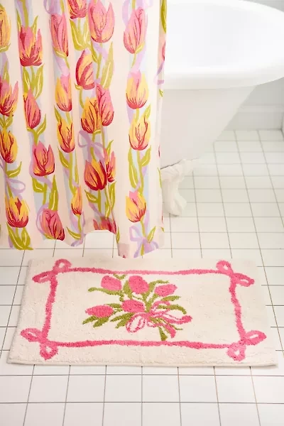 Tulip Bunch Plush Tufted Bath Mat