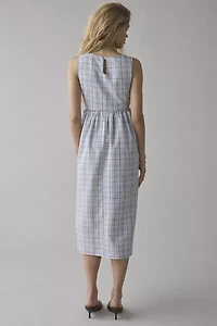 Daisy Street V-Waist Seam Gingham Midi Dress