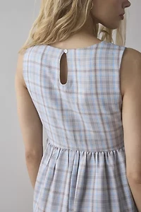 Daisy Street V-Waist Seam Gingham Midi Dress