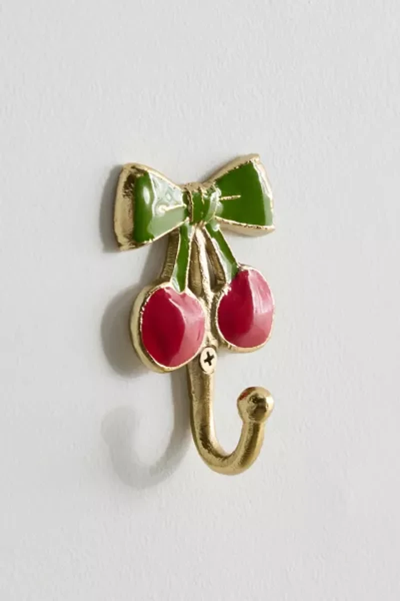 Cherry Bows Metal Wall Hook