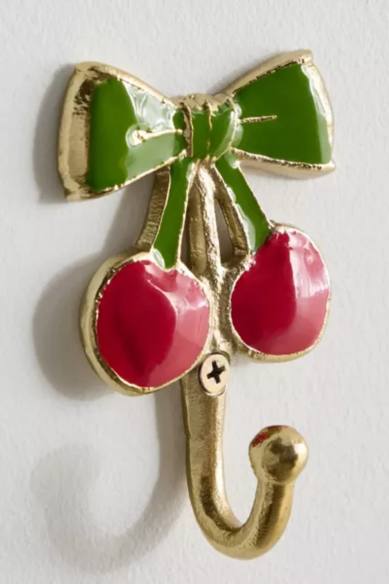 Cherry Bows Metal Wall Hook
