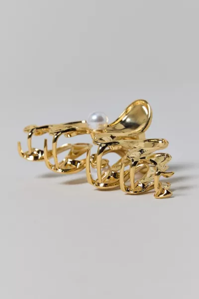 Pearl Squiggle Metal Claw Clip