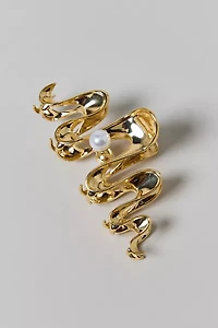 Pearl Squiggle Metal Claw Clip