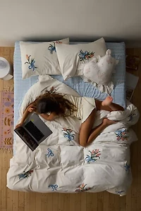 A Bouquet For You Floral Embroidered Duvet Cover