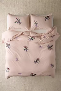 A Bouquet For You Floral Embroidered Duvet Cover