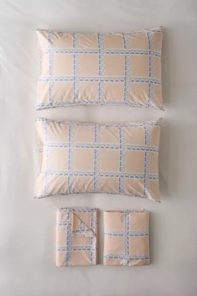 Briar Floral Gridded Sheet Set