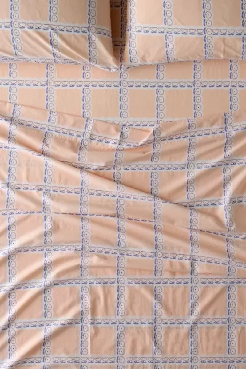 Briar Floral Gridded Sheet Set