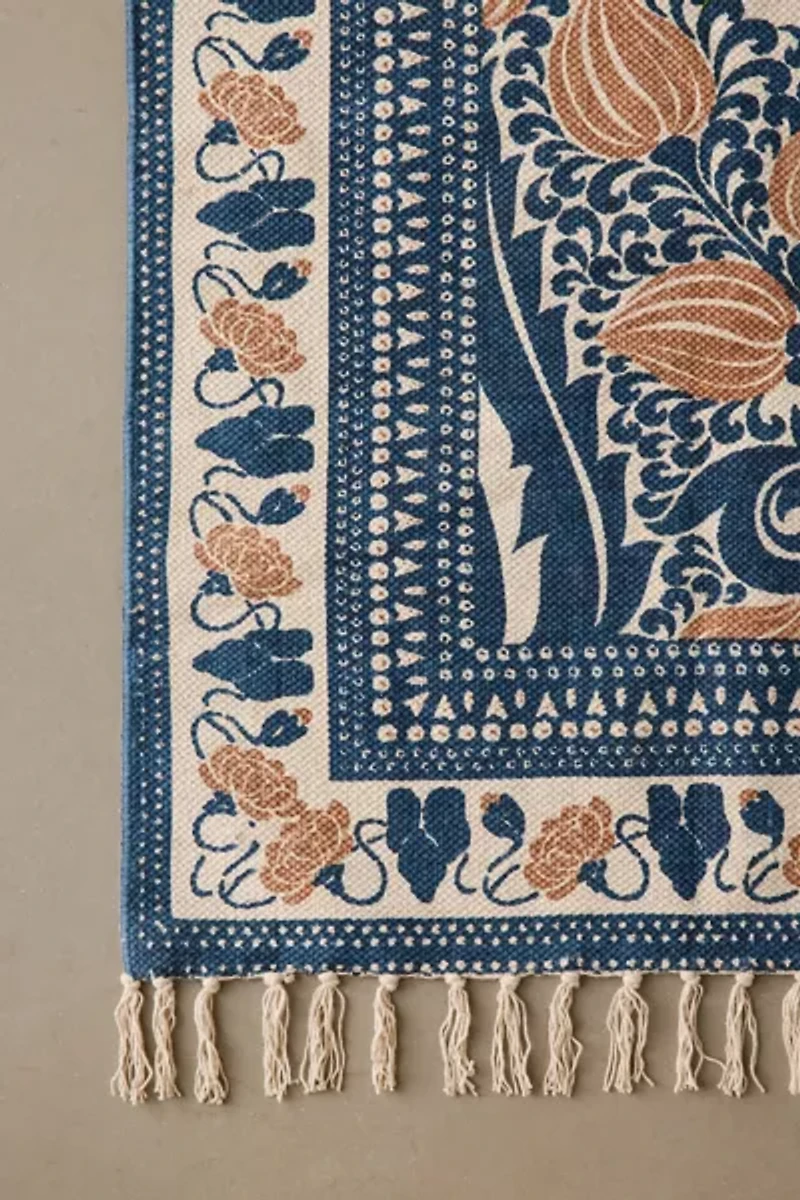 Art Deco Tulip Floral Printed Rug