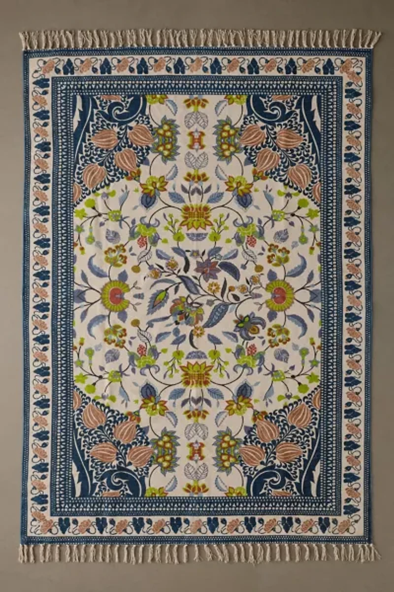 Art Deco Tulip Floral Printed Rug