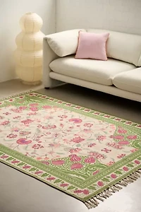 Art Deco Tulip Floral Printed Rug