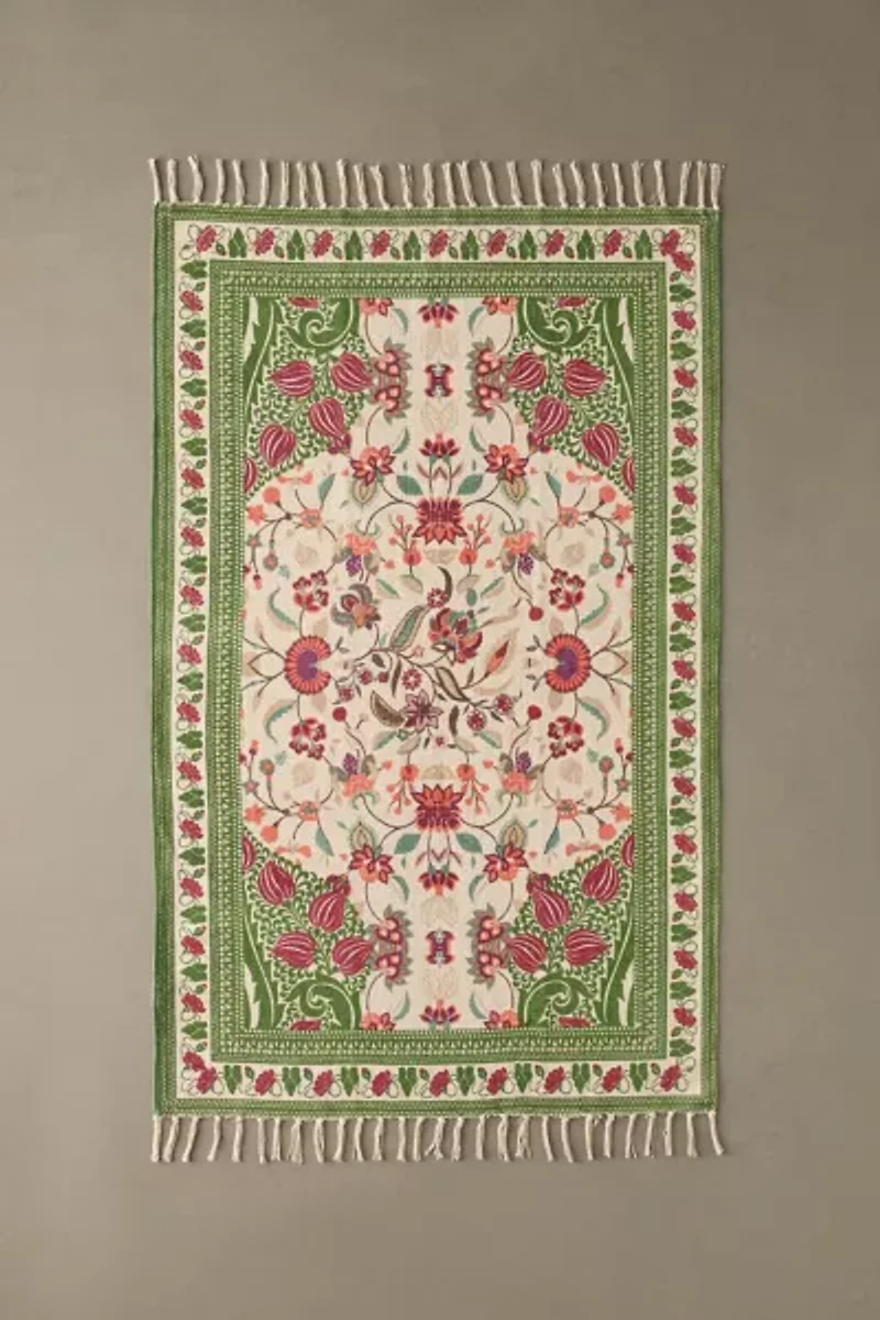 Art Deco Tulip Floral Printed Rug