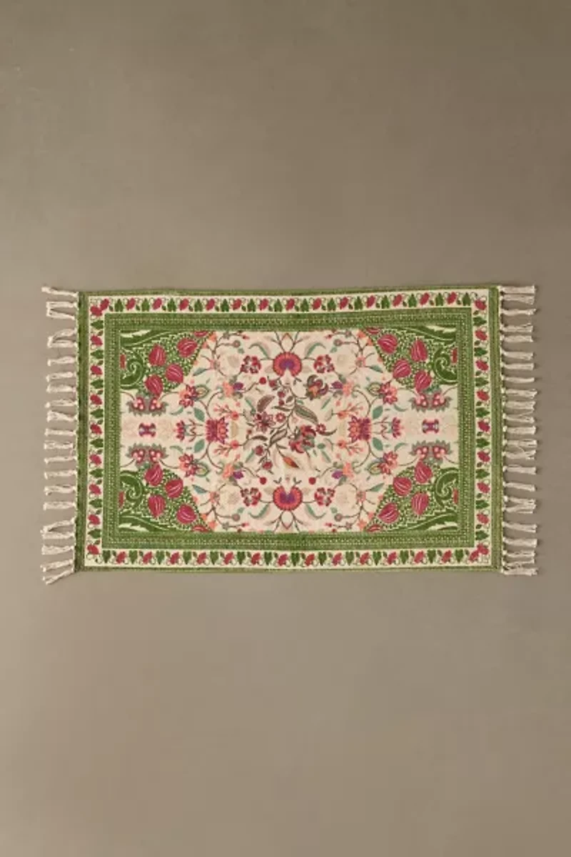 Art Deco Tulip Floral Printed Rug