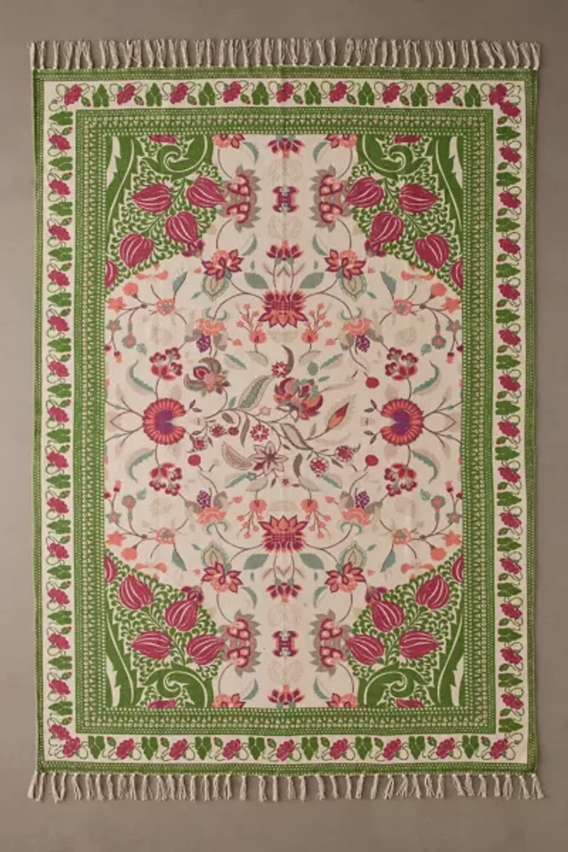 Art Deco Tulip Floral Printed Rug