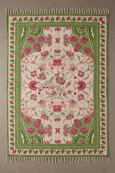 Art Deco Tulip Floral Printed Rug