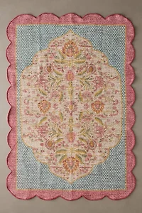 In Bloom Floral Scallop Printed Rug