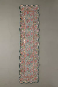 Bloom Floral Scallop Printed Rug