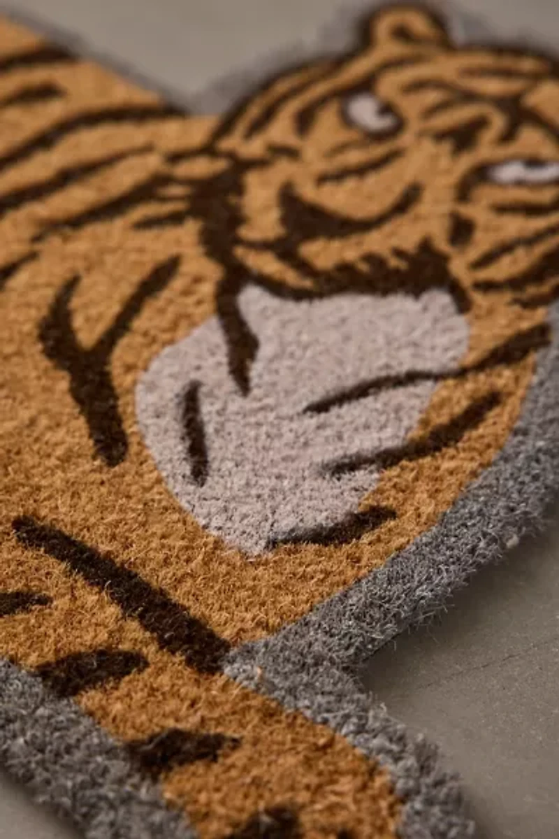 Tiger Shaped Textural Coir Doormat